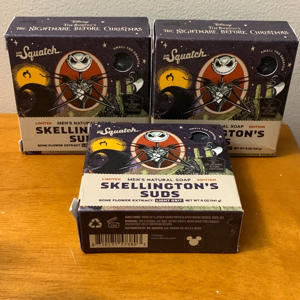 Dr. Squatch Skellington’s Suds Natural Bar Soap Lot of 3 Light Grit